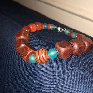 Homemade Aqua & Brown Bracelet (Earth Collection)